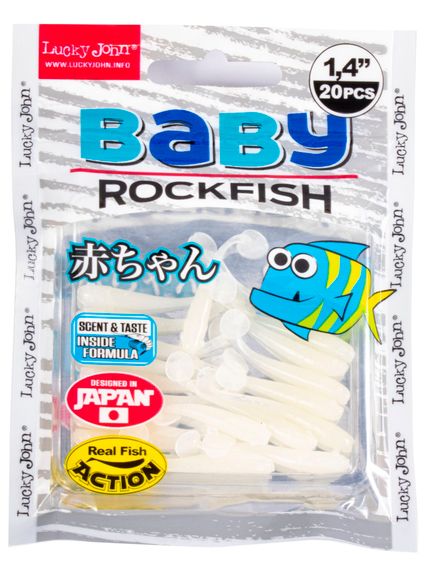 Виброхвосты съедобные LJ Pro Series BABY ROCKFISH 1.4in (3,5 см), цв. 033, 20 шт.