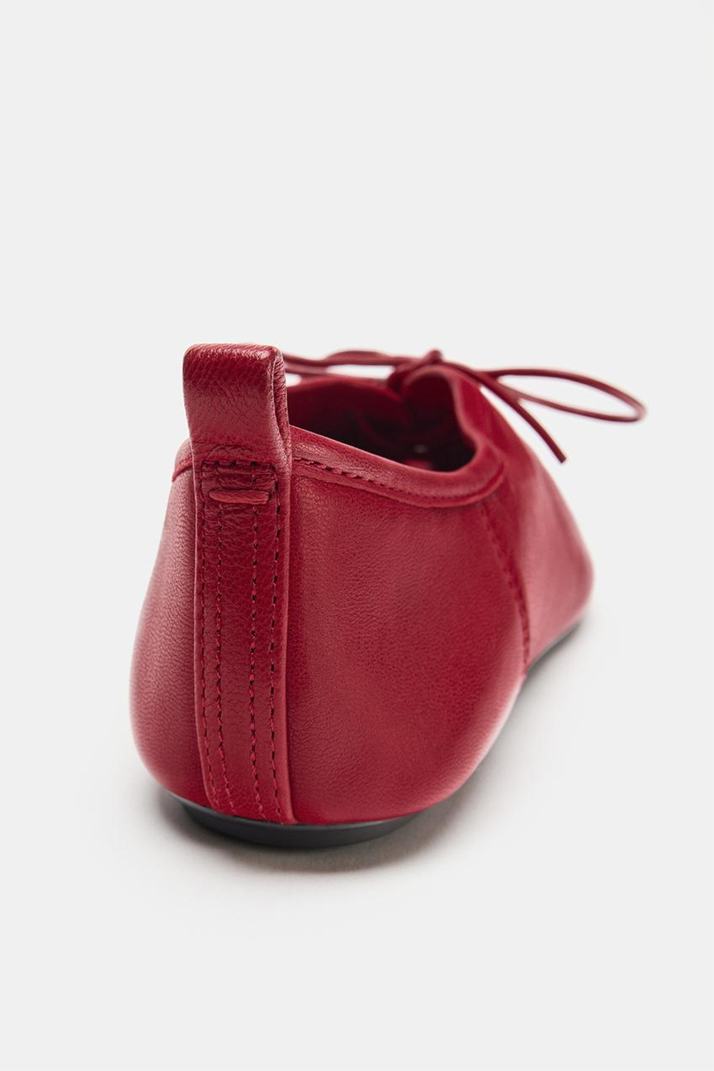 ZARA КОЖАНЫЕ ТУФЛИ-ДЕРБИ, КРАСНЫЙ