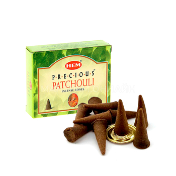 HEM Precious Patchouli Благовоние-конус Драгоценный Пачули, 10 шт