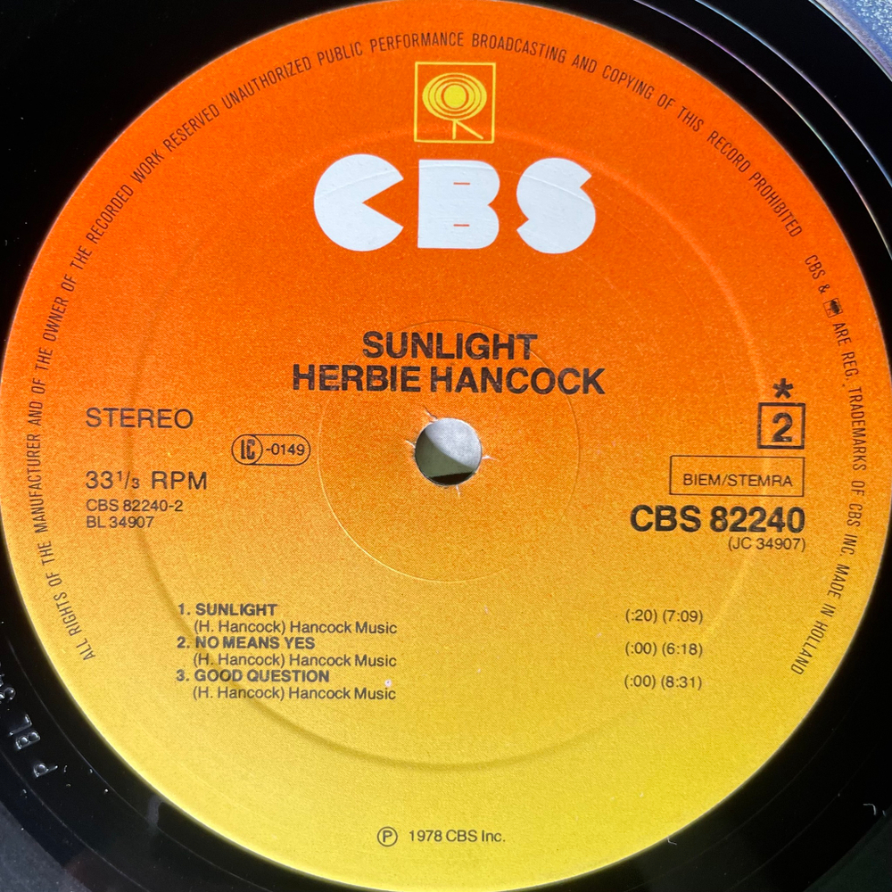 Herbie Hancock ‎– Sunlight (Голландия 1978г.)