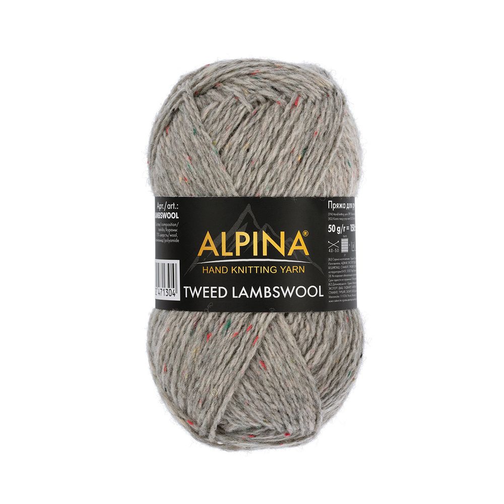 Пряжа Alpina Tweed LambsWool / уп.10 мот. по 50 г, 150 м, 09 серо-бежевый Пряжа Alpina Tweed LambsWool / уп.10 мот. по 50 г, 150 м, 09 серо-бежевый