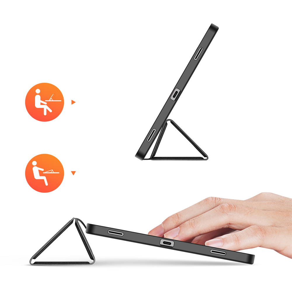 Чехол книжка черного цвета для планшета Samsung Galaxy Tab S11, серия Domo Series (с держателем для S Pen и функцией автоматического перехода в спящий режим) от Dux Ducis