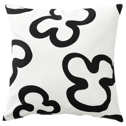 IKEA KLIPPBRÄCKA  (ИКЕА КЛИППБРÄСКА)  -  Наволочка, белый/черный, 50x50 см