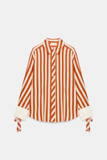 РУБАШКА В ПОЛОСКУ С ЗАВЯЗКАМИ — ZARA