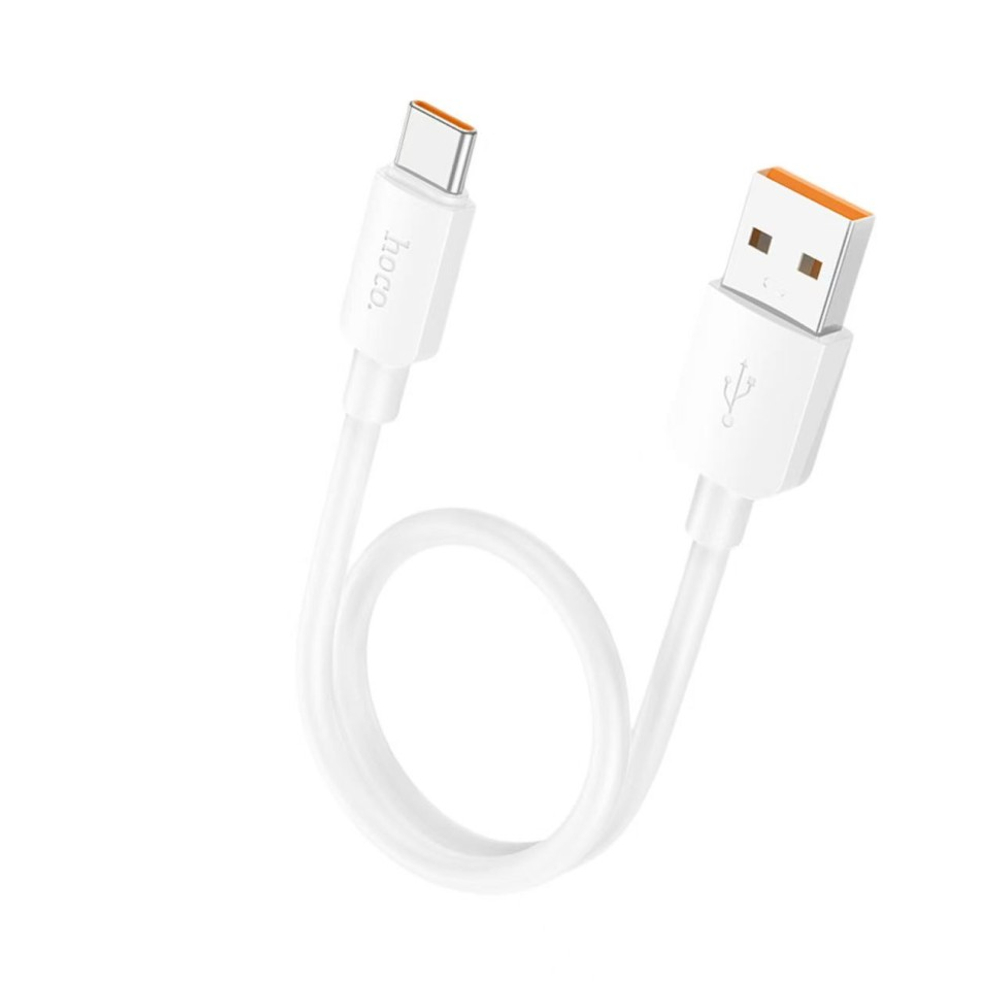 Usb Кабель-зарядка Type-C Hoco X96 27W 3A 25cм силиконовый белый