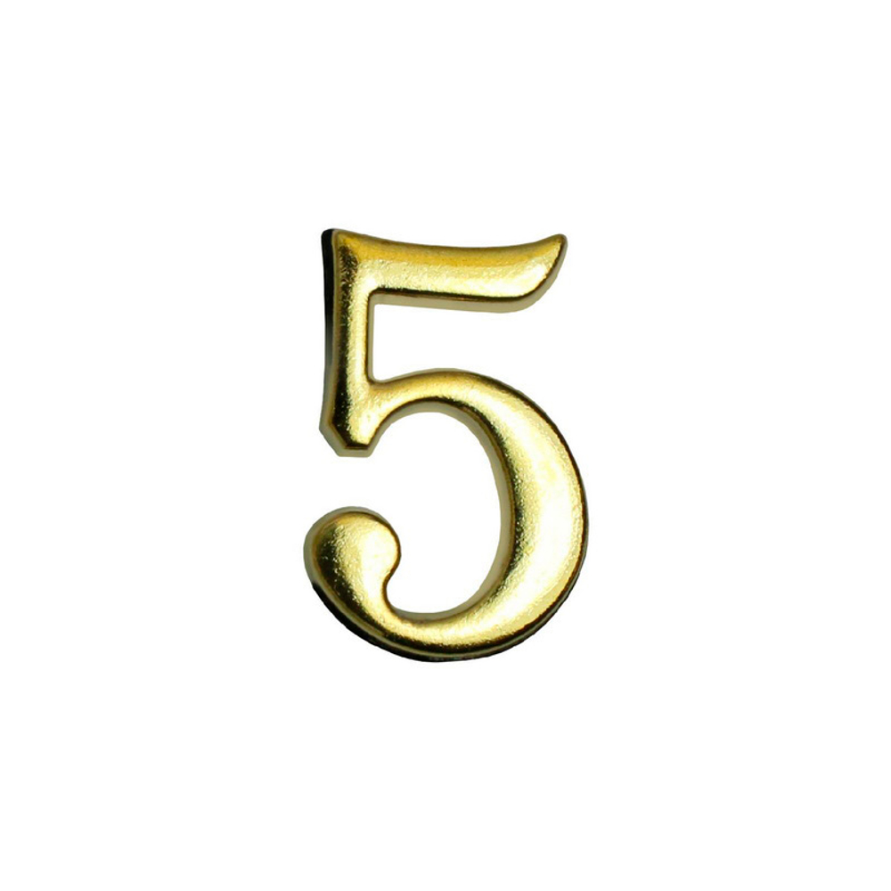 Цифра дверная АЛЛЮР золото "5" на клеевой основе/20