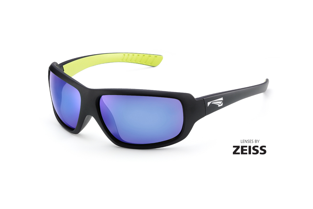 Спортивные очки LiP FLO / Matt Black Mustard / Zeiss / PA Polarized / Pacific Blue Lens