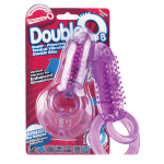Фиолетовое виброкольцо с подхватом мошонки DOUBLE O 8 PURPLE (Цвет: фиолетовый)