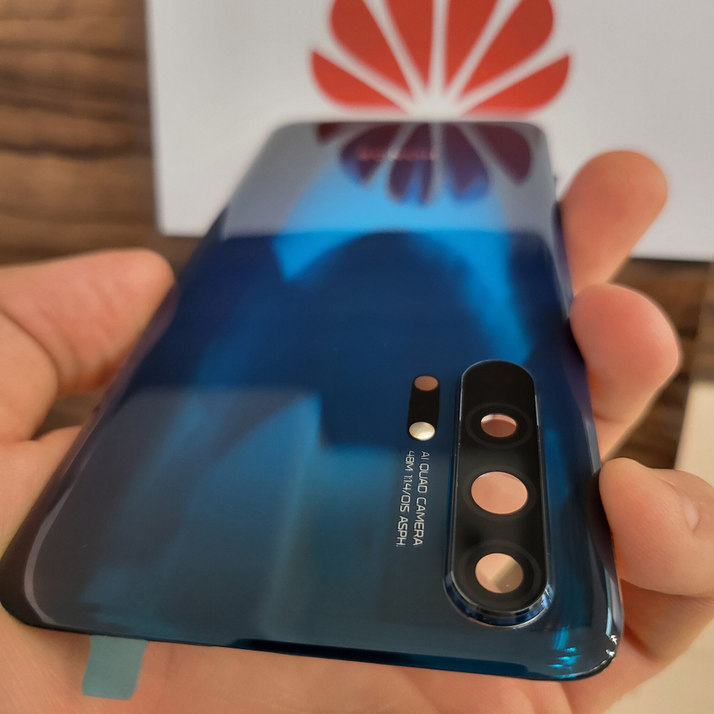 Крышка для Honor 20 Pro (заднее стекло) премиум качество цвет: Сине-Зелёный