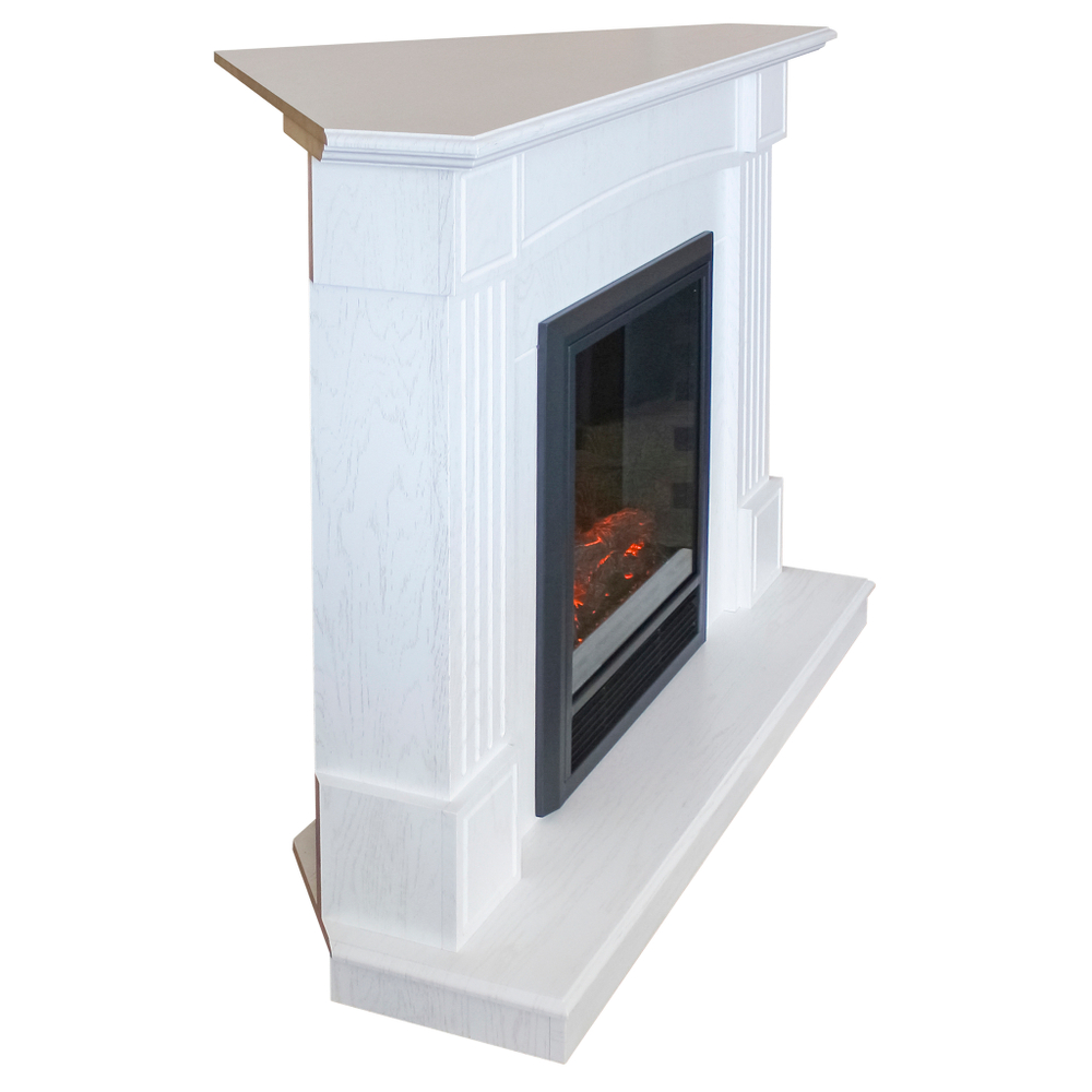 Каминокомплект Real Flame Andrea Corner WT с очагом Fobos Lux Black RC (угловой)