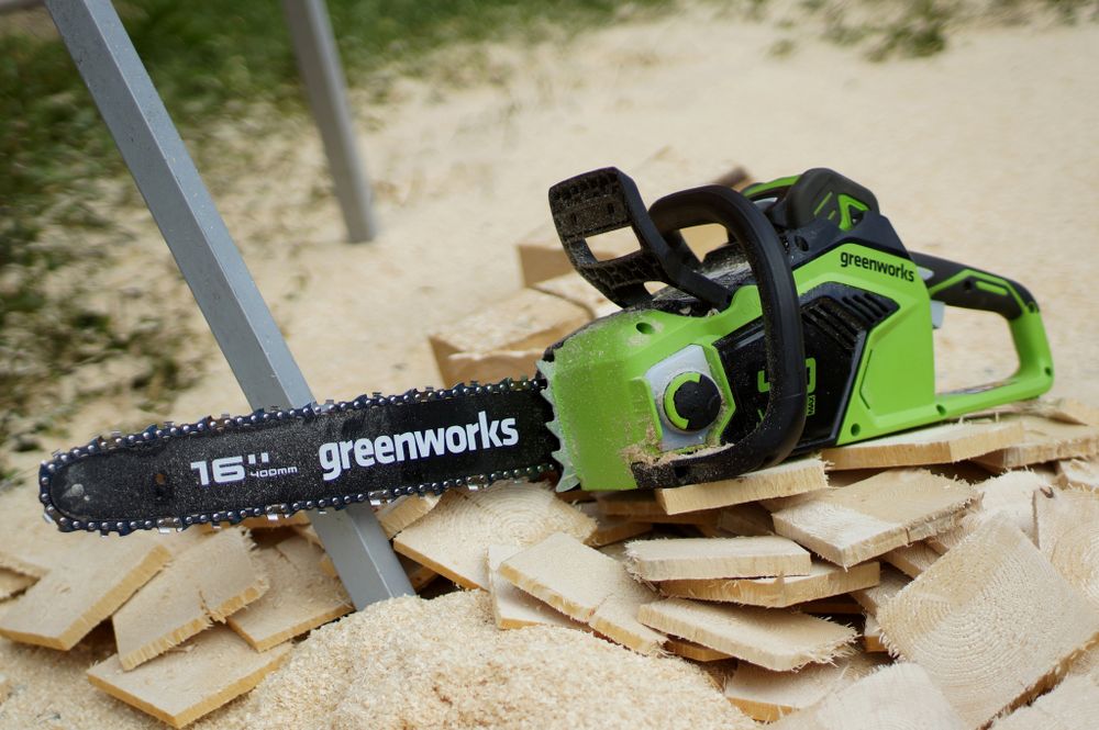 Аккумуляторная цепная пила Greenworks GD40CS18, 2005807,40v, 40 см, без АКБ и ЗУ