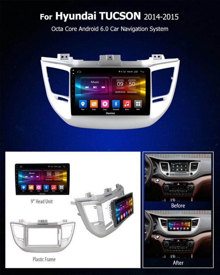 Магнитола для Hyundai Tucson 2016-2018 - Kuberg OL-9705 IPS, Android 10, 4G SIM-слот