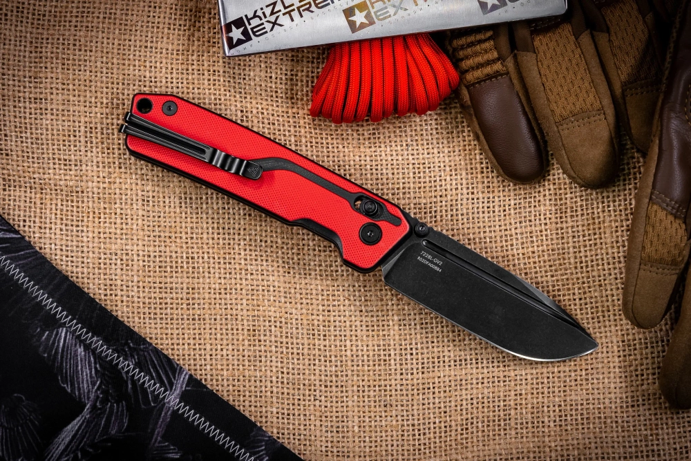 Складной нож SRM Rubik Large BlackWash сталь 10Cr15CoMoV рукоять Red/Black G10 (7228L-GV2)