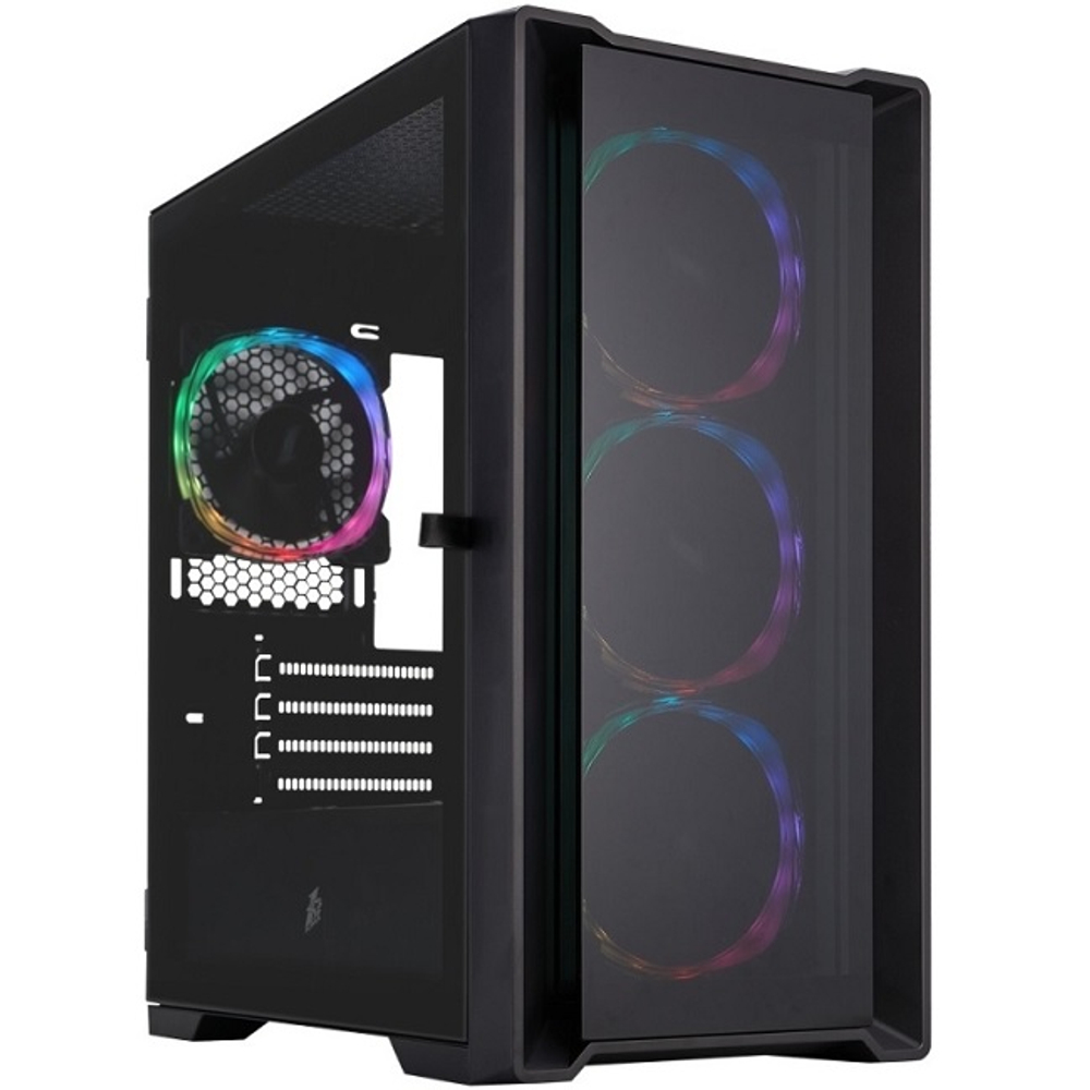 Корпус Mini-Tower 1STPLAYER TRILOBITE T4-G GLASS ARGB, Micro-ATX, черный (T4-G-BK-4FS7)