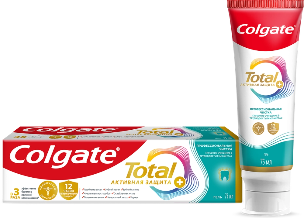 Colgate Total 12 Профессиональная чистка (гель) 75мл Зубная паста