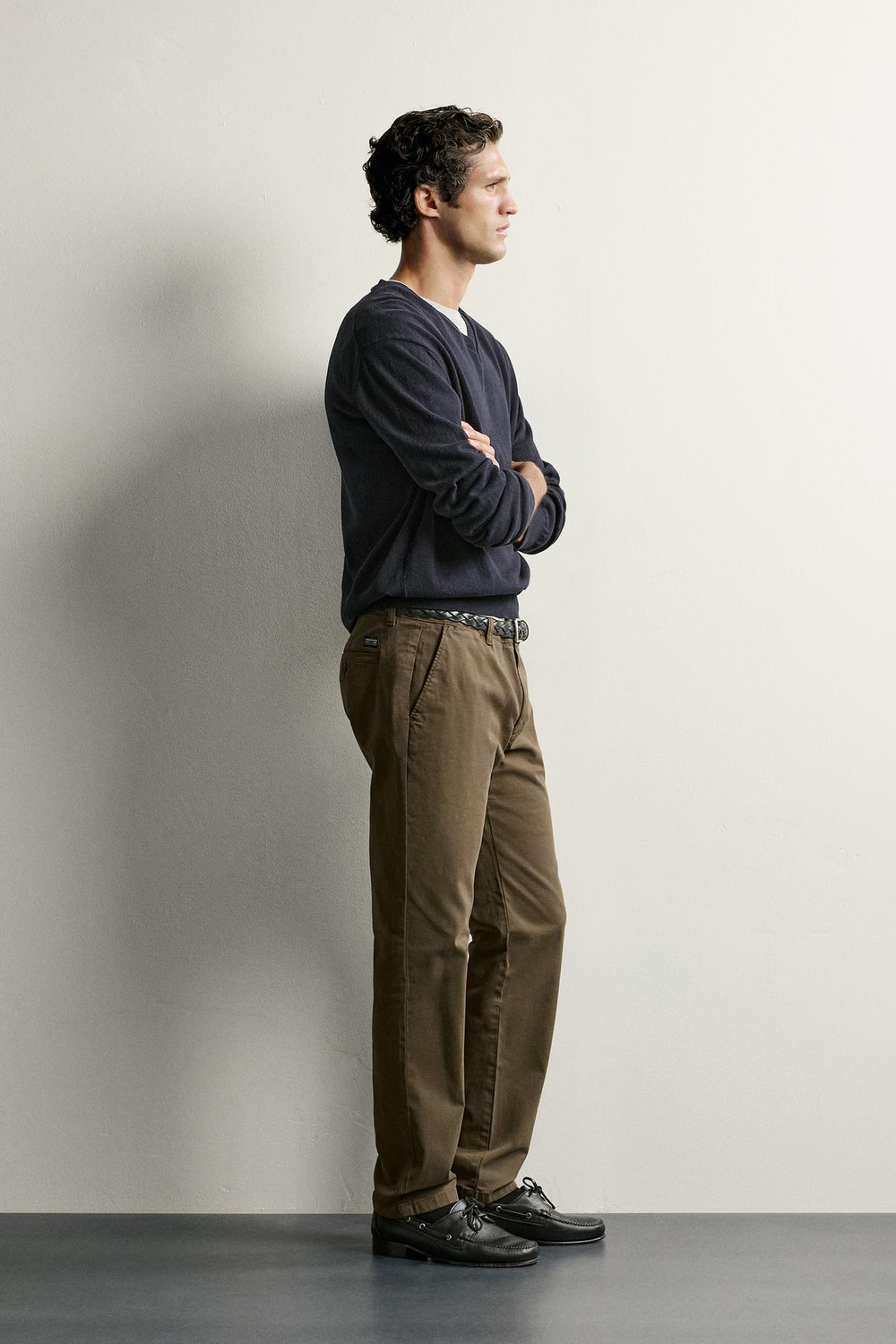 ZARA БРЮКИ ЧИНОС SLIM FIT, ХАКИ