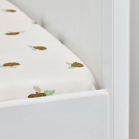 Простыня на резинке IKEA TROLLDOM (ТРОЛЛДОМ), Детская, Белый с рисунком, 60х120 см