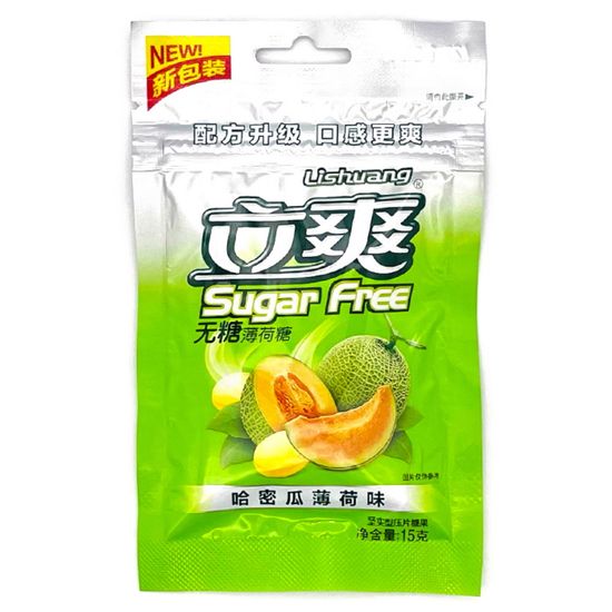 Конфеты Lishuang Sugar Free со вкусом дыни и мяты, 15 г (Китай)