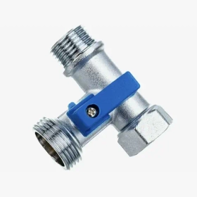 Кран шаровый трёхпроходной латунный 1/2*3/4*1/2