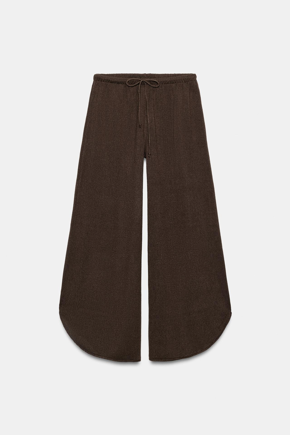ZARA БРЮКИ ИЗ ФАКТУРНОЙ ТКАНИ С РАЗРЕЗАМИ, КОРИЧНЕВЫЙ