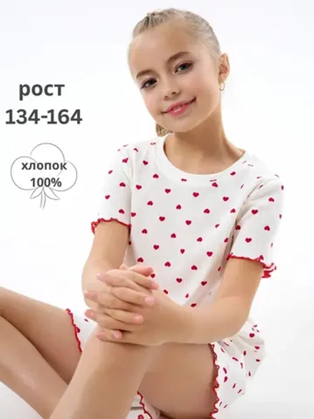 Пижама домашняя с шортами лапша