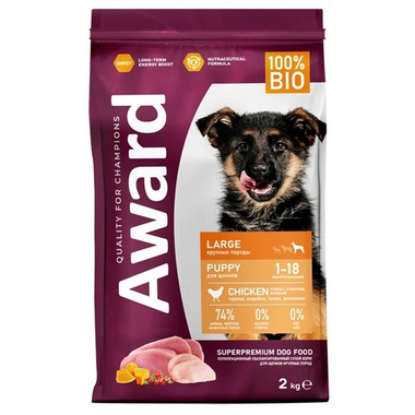 Award Dog Puppy Large Курица/Индейка/Тыква/Шиповник для щенков 12 кг