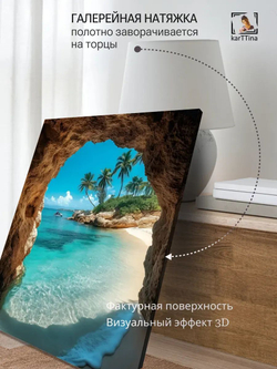 Картина Окно в лазурь 30х40см модульная 1шт., на деревянном подрамнике