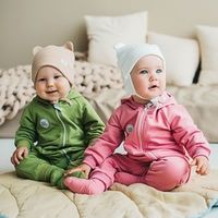 Шапка трикотажная двухслойная с ушками "Песок" 0+