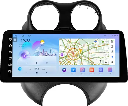 Магнитола для Nissan March K13 2010-2013 - FarCar S500+TS10 монитор 12.3" 2K QLED на Android 14, Быстрая, CarPlay, 4G SIM-слот