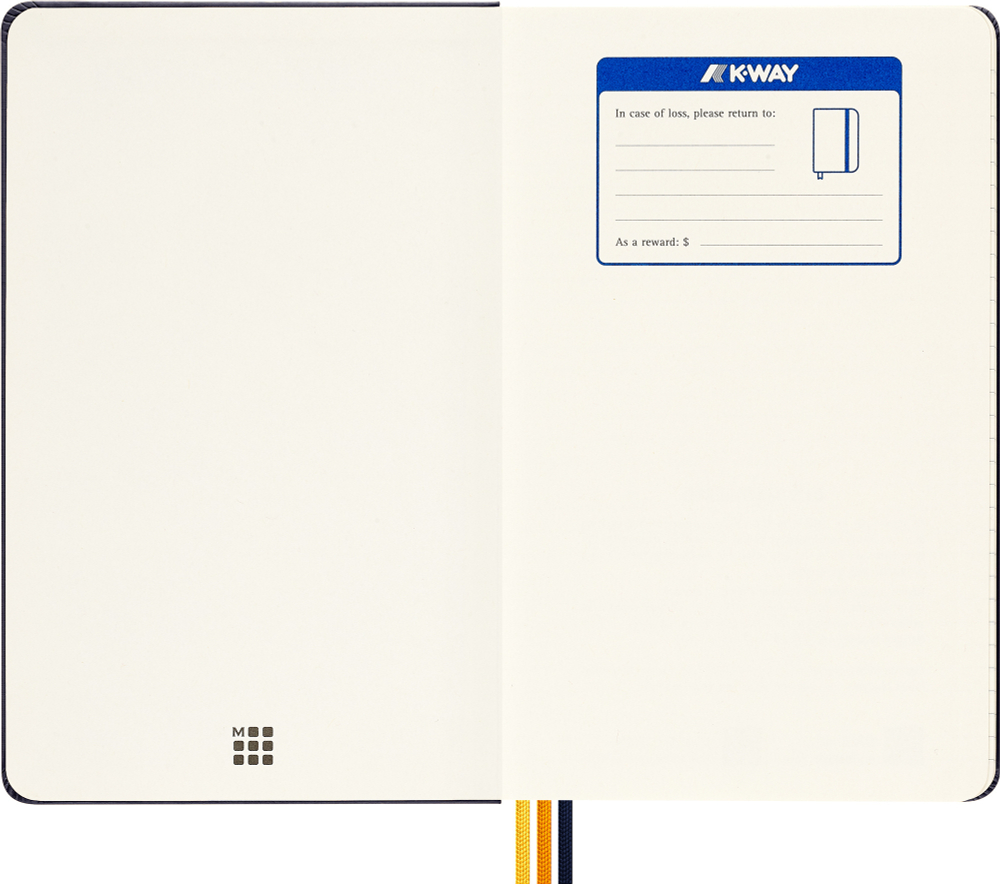 Блокнот Moleskine LE K-Way (SKQP060KWBLUEK89) 13х21 см, текстиль, 240 стр. в линейку, синий