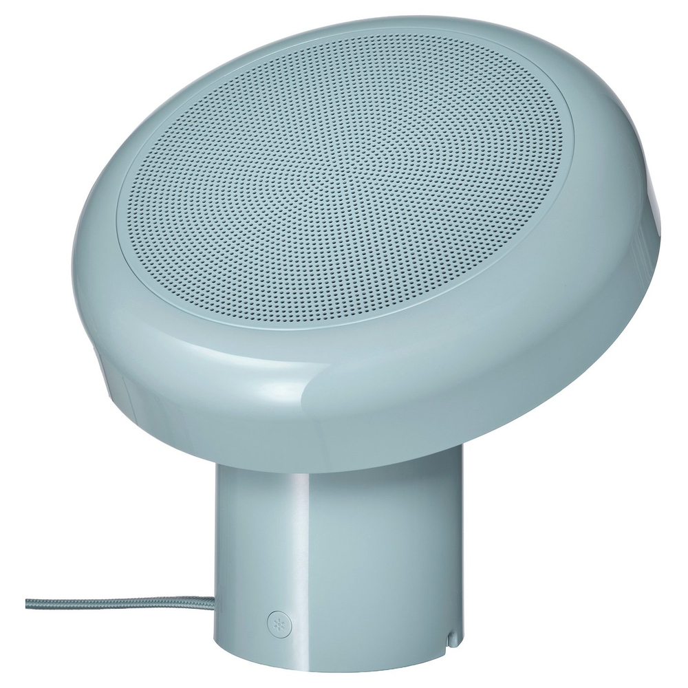 IKEA BLOMPRAKT  (ИКЕА БЛОМПРАКТ)  -  Лампа с Bluetooth-колонкой - светло-голубой