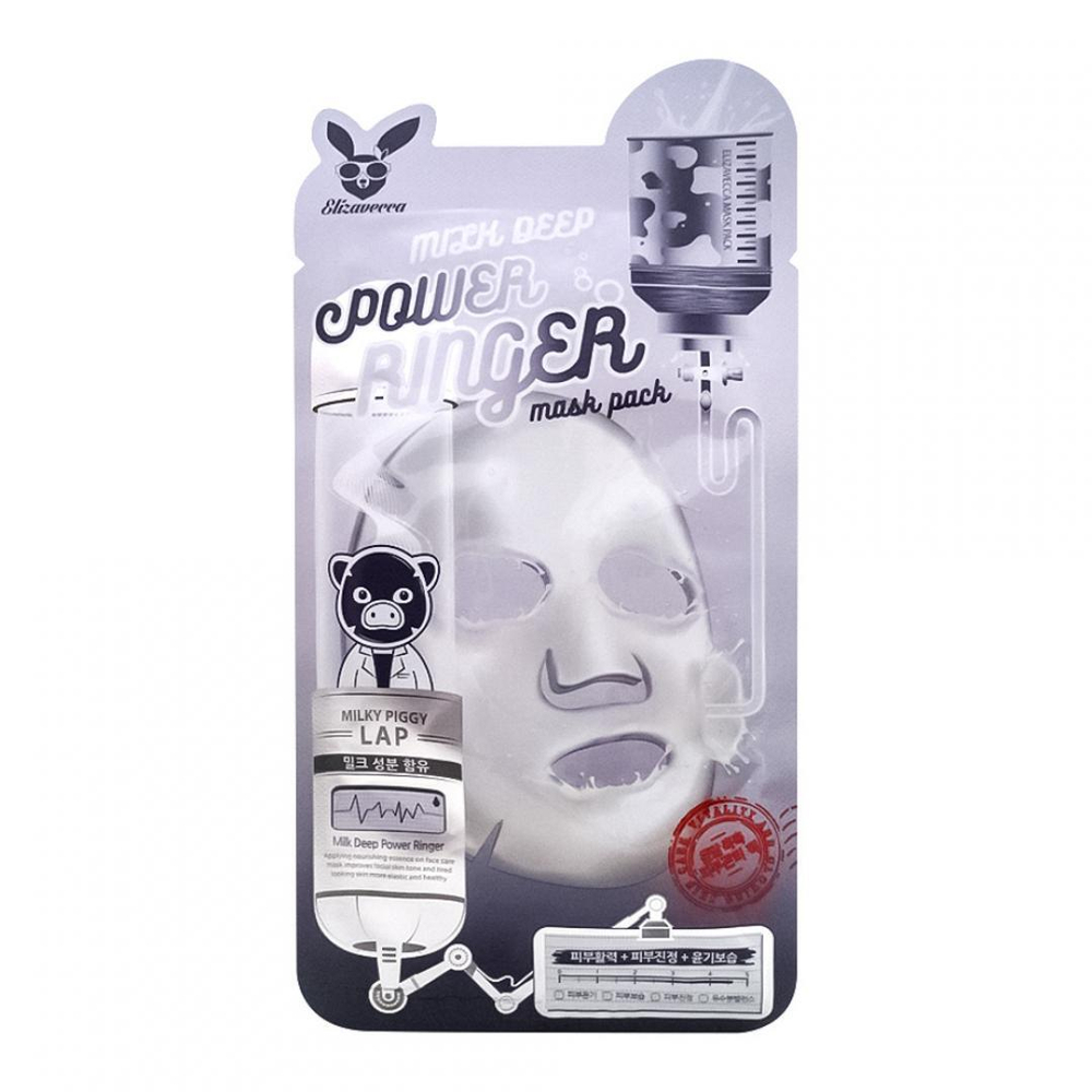 Elizavecca Маска тканевая для лица с молоком - Milk deep power ringer mask pack, 23мл