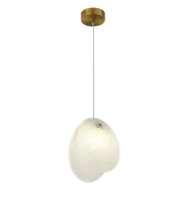 Светильник подвесной NewRgy 2814-DW-1 BRASS CANOPY+WHITE, 15 Вт, белый и латунный