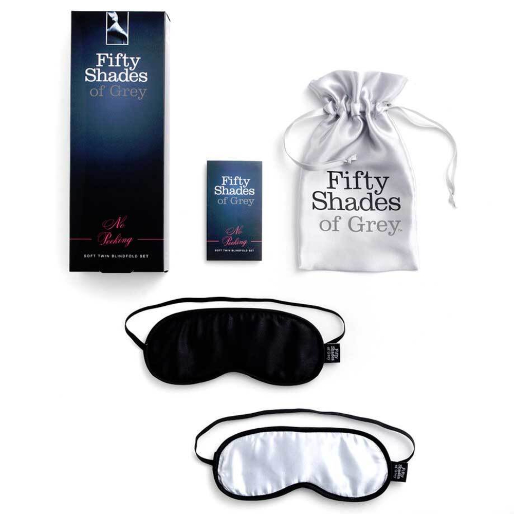 Набор из двух масок на глаза Soft Blindfold Twin Pack (Цвет: черный с серым)