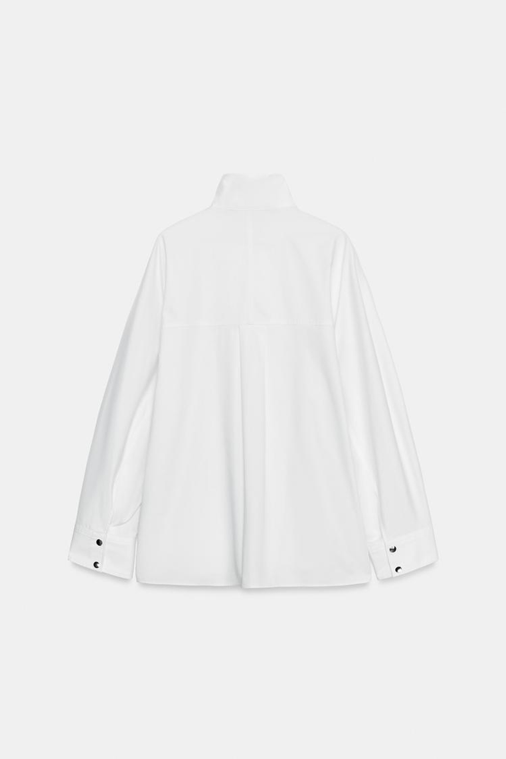ZARA РУБАШКА ИЗ ПОПЛИНА С КНОПКАМИ, БЕЛЫЙ