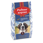 Сухой корм РОДНЫЕ КОРМА для взрослых собак крупных пород курица 24/10 16,38 кг