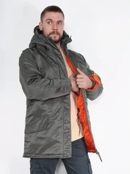 Куртка Аляска демисезонная Husky City Nord Storm (т.серая - r.grey/orange)
