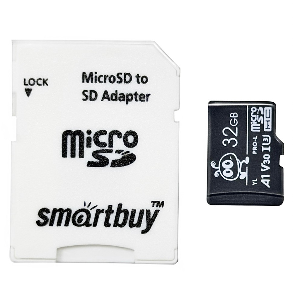 micro SDHC карта памяти Smartbuy 32GB Class 10 PRO U3 R/W:95/60 MB/s (с адаптером SD)
