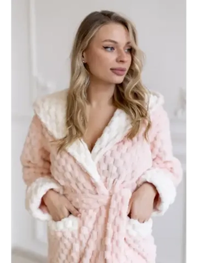 Халат махровый с капюшоном короткий