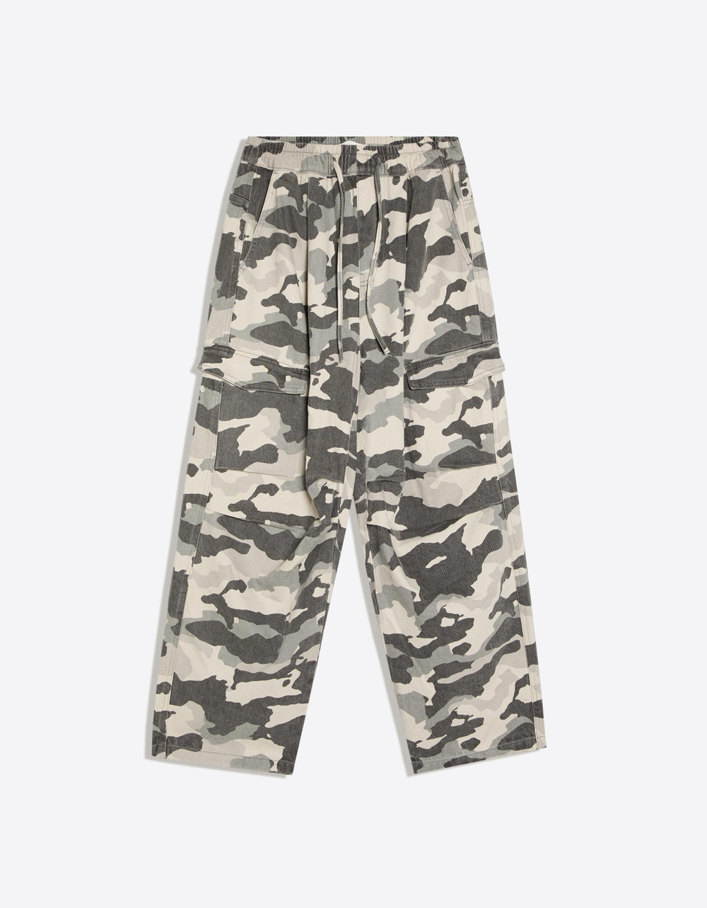Мужские джинсы с узором и кулиской - BERSHKA