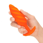 Спиральный текстурированный анальный плаг с вибрацией 13,5см b-Vibe Swirl BV-021-ORG