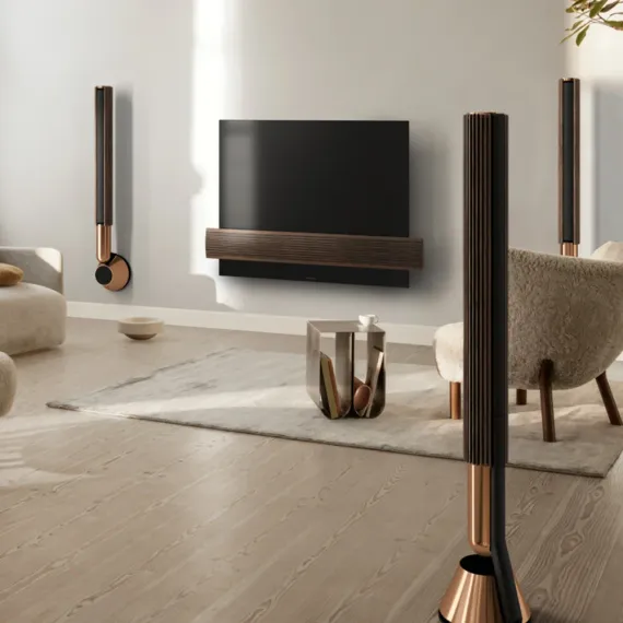Bang &amp; Olufsen Beolab 28 with Gold Tone/Dark Oak