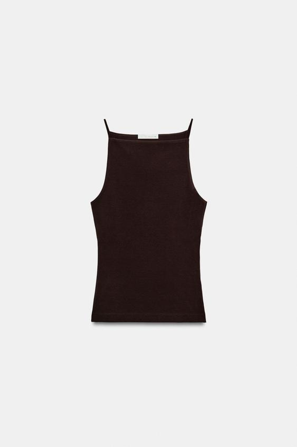 ZARA ТОП НА БРЕТЕЛЯХ, КОРИЧНЕВЫЙ