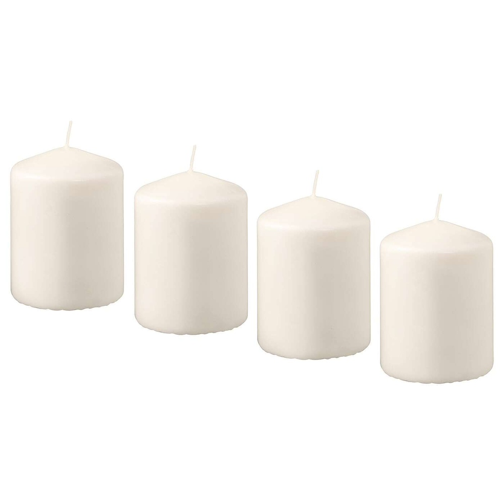 IKEA HEMSJÖ (ИКЕА ХЕМШО) — Свеча без аромата, натуральная, 8 см