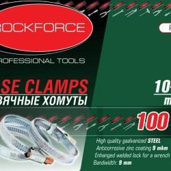 Хомут червячный металлический 70-90мм, 25шт(антикорозийное покрытие Zn 9mkm, гальвинизированная сталь, размер ключа 7мм, ширина ленты 9мм) RockForce##Rock FORCE RF-70-90
