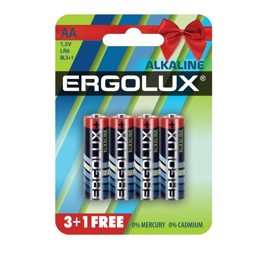 батарейка Ergolux LR-6 Alkaline BL3+1