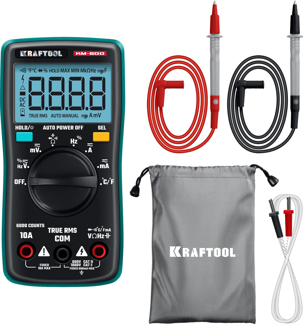 KRAFTOOL KM-600 цифровой мультиметр (59854)