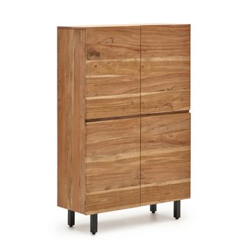Буфет Uxue из массива акации с беленой отделкой и черной сталью 100 x 155