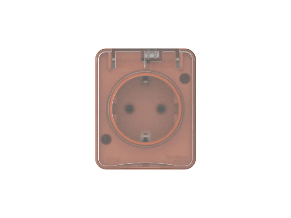 ATLASDESIGN PROFI IP54 О/У РОЗЕТКА с заземлением со шторками, 16А, ТЕРРАКОТОВЫЙ