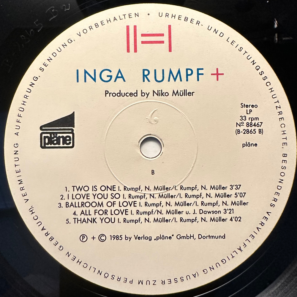 Inga Rumpf - II=I (Германия 1985г.)